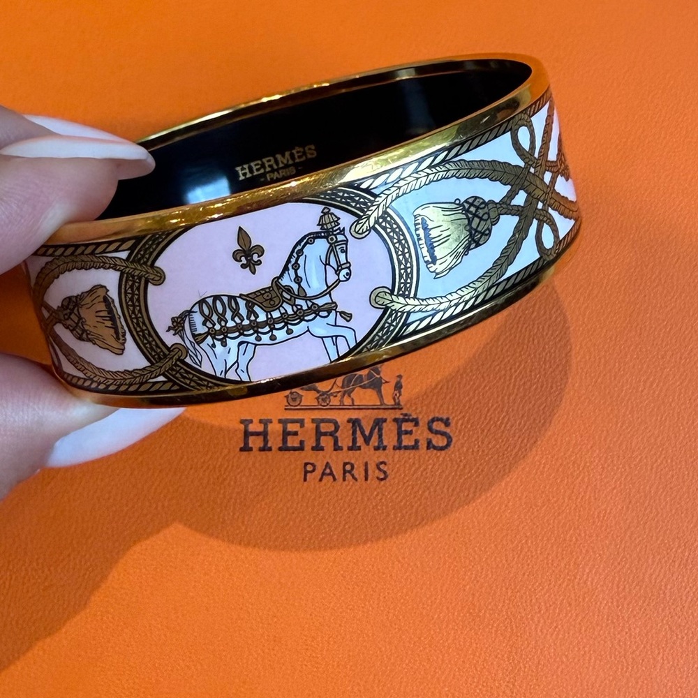 Authentic Rare Hermes Bangle Bracelet Pink Horse Limited Edition